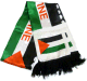 Echarpe palestinienne en tissu satin aux couleurs du drapeau palestinen inscrit dessus Palestine