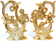 Ensemble de 2 pieces decoratives dorees avec inscription Allah et Mohammed decorees de diamants et rubis blancs
