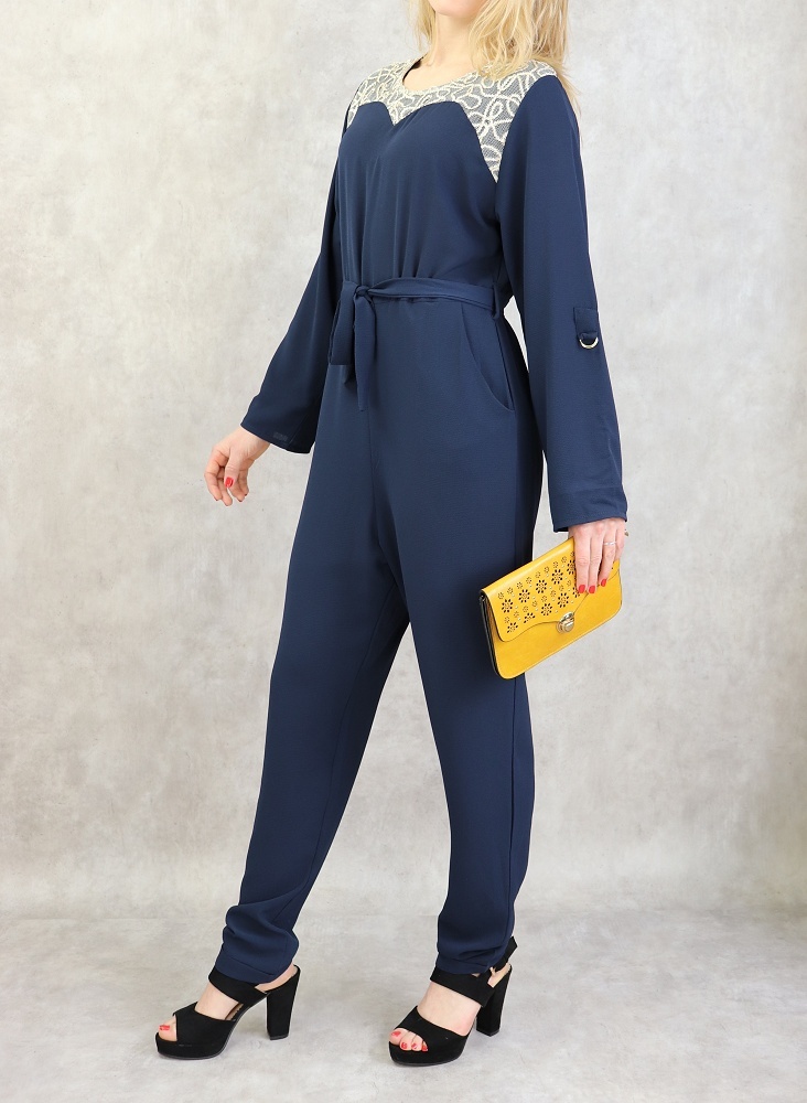 Combinaison pantalon irisée bleu femme
