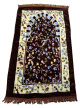 Tapis de priere musulman pour adulte marron avec motifs fleurs multicolores