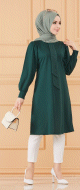 Tunique style habille pour femme (Tenue hijab classique) - Couleur vert emeraude